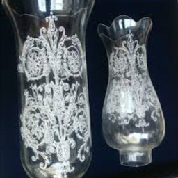 لاله  حباب شمعدان و لوستر کریستال شیشه دم موشی نقش دار  مناسب شمعدان ولوستر قابل شستشو