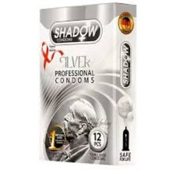 کاندوم شادو مدل Silver بسته 12 عددی shadow Silver condoms 12 Pcs