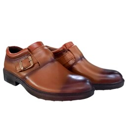 کفش چرم طبیعی مردانه طبی اصل تبریز  رنگ عسلی زیره تزریق کد 550