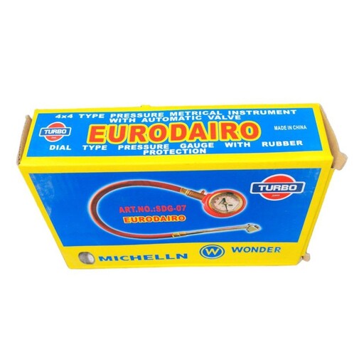 گیج تایر درجه باد لاستیک دارای سری نازک میله بلند برند توربو مدل میشلن  EURODAIRO TIRE gauge