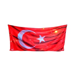 پرده پشت کابین کامیون طرح پرچم ترکیه جنس ساتن