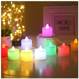 شمع رنگی led  کوچک دارای تنوع رقص نور با نورهای مختلف هم چراغ و هم شمع و هم شب خواب 
دارای نور رقص نور متغیر در بیش از 1