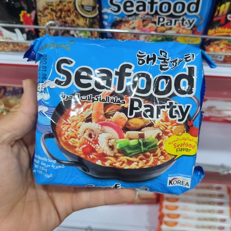 نودل کره ای سامیانگ طعم سیفود غذاهای دریایی