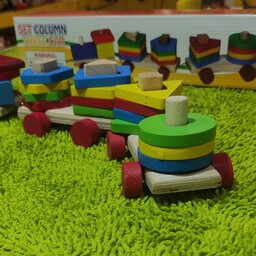 بازی آموزشی قطار بازی فکری بازی مونته سوری کودک آموزش رنگ و اشکال