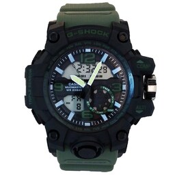 ساعت جی شاک مشکی سبز   مردانه دوزمانه اسپرت G-SHOCk  دوموتوره SPORTضدآب کرنومتردار آلارم 