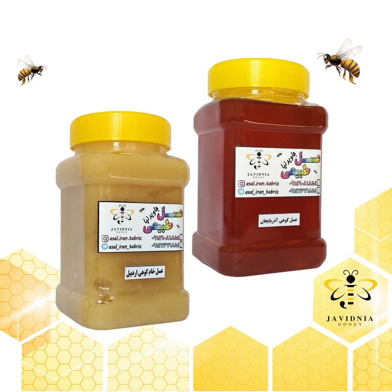 عسل شهد و خام کوهی (پک 2 عددی 1800 گرم)10 درصد تخفیف با ارسال رایگان 