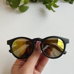 عینک آفتابی بچگانه مشکی رنگ شیشه جیوه ای یووی400 ارسال رایگان