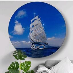 تابلو فنگ شویی  کشتی با نماد افزایش فروش با نماد بی نهایت قطر 40 سانتی متر 

