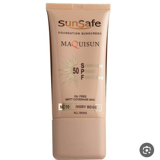 ضد آفتاب سان سیف کرم پودری و پرایمری مکیسان با SPF50 رنگی بژ عاجی