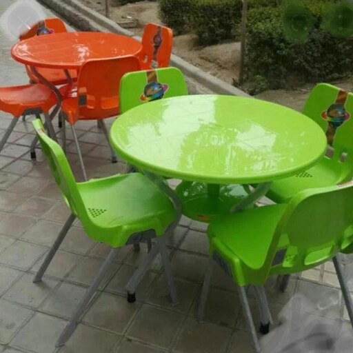میز و صندلی پایه فلزی تاشو ناهارخوری غذاخوری پلاستیکی 