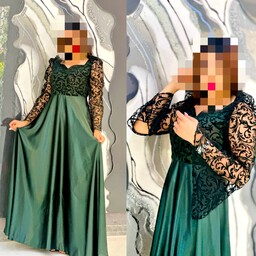 لباس مجلسی مدل رز جنس بالاتنه تور فلوک و دامن ساتن رنگ بندی طبق تصویر از سایز38 تا 50 ارسال رایگان