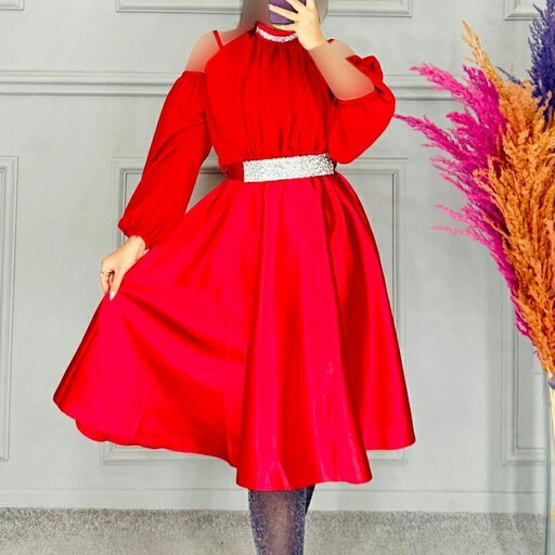 لباس مجلسی کوتاه مدل ویانا جنس حریر و ساتن راشن روسی رنگ بندی طبق تصویر از سایز36تا50ارسال رایگان