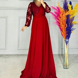 لباس مجلسی مدل ملودی جنس حریر و خرجکار دانتل رنگ بندی طبق تصویر از سایز36تا56ارسال رایگان