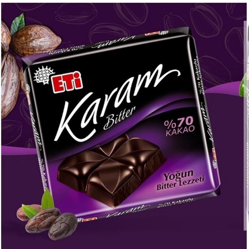 شکلات 70 درصدی اتی ETi تلخ وزن 60 گرم محصول ترکیه