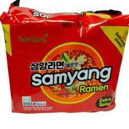 نودل سامیانگ اکسترا اسپایسی رامن اصل وارداتی پک 5 عددی Samyang extra spicy