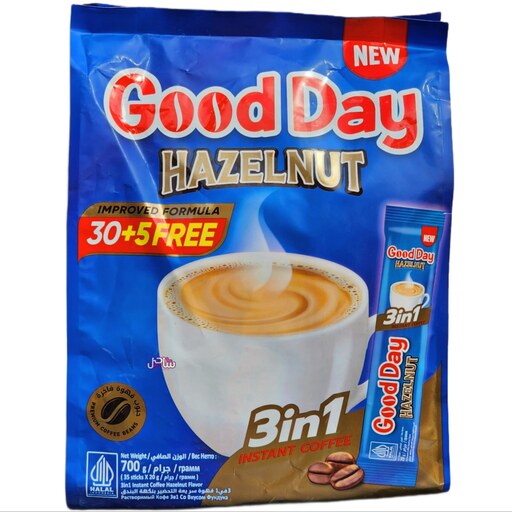 کافی میکس گوددی good day اصل مدل فندق hazelnut پک 35 ساشه ای