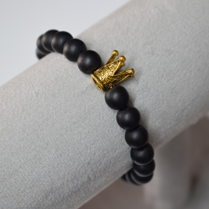 دستبند سنگ طرح تاج طلایی