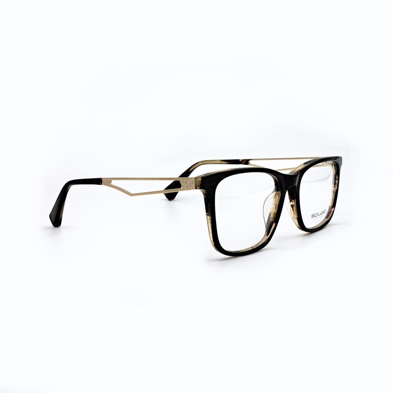 فریم عینک طبی اسکوآرو مدل sq1709 زنانه و مردانه هاوانا  مشکی طلایی
