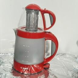 چای ساز رو هم بوش اصل ظرفیت کتری 2 لیتر  دارای نشانگر سطح آب عملکرد گرم نگهدارنده خودکار  