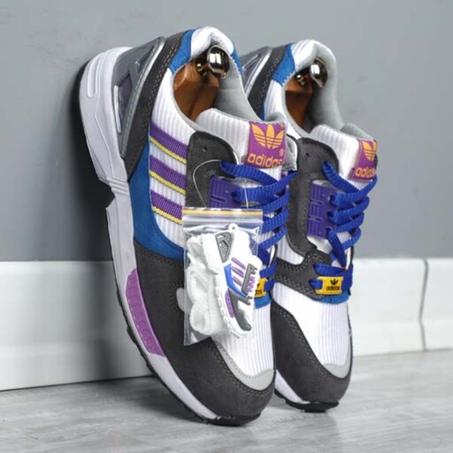 کتونی مردانه آدیداس طوسی روشن آبی Adidas Zx8000