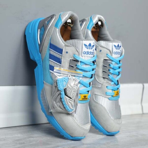 کتونی مردانه آدیداس طوسی روشن آبی Adidas Zx8000