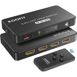 اسپلیتر 3 در 1 HDMI KOOFIT همراه با ریموت کنترل