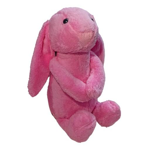 عروسک خرگوش جیلی کت صورتی 40سانتی