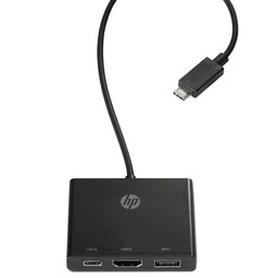 هاب و تبدیل اورجینال اچ پی تایپ سی به اچ دی ام ای و یک اس بی و تایپ سی  Hub US Type C to USB Type A USB Type C and HDMI 