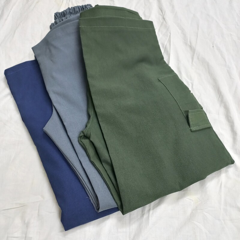 شلوار کارگو بنگال 4 جیب سایز  2x رنگ طوسی و سورمه ای و سبز یشمی 