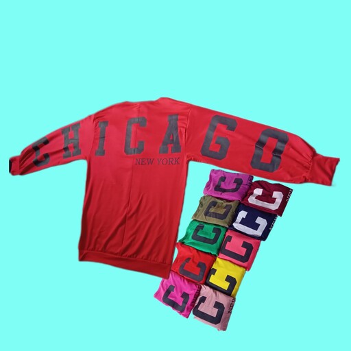 تیشرت آستین بلند  جلو ساده پشت چاپ نوشته شیکاگو نیویورک Chicago new york قیمت 170.000 تومن دوازده رنگ زیبا و محبوب 
