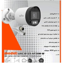 دوربین 5مگاپیکسل برند UNV میکروفون داخلی دوربین برند برتر جهان مدل UAC-B125-AF28m-w