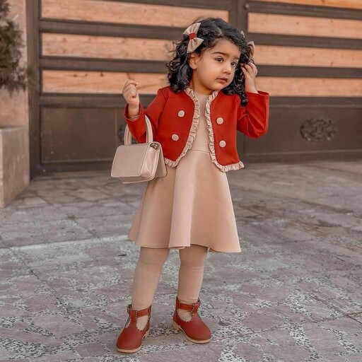 سارافون و کراپ دخترانه لباس بچگانه نوزادی تا 11 سال  همراه کلاه فرانسوی 