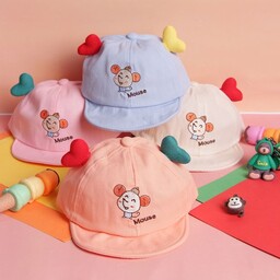 کلاه نوزادی و بچگانه دخترانه و پسرانه فانتزی گوش دار جنس کتان مناسب 6ماه تا 2سال
