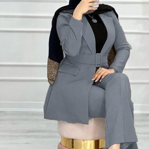 کت و شلوار زنانه مازراتی مجلسی لایی کوبی شده شیک و زیبا فری تا46 دارای رنگبندی