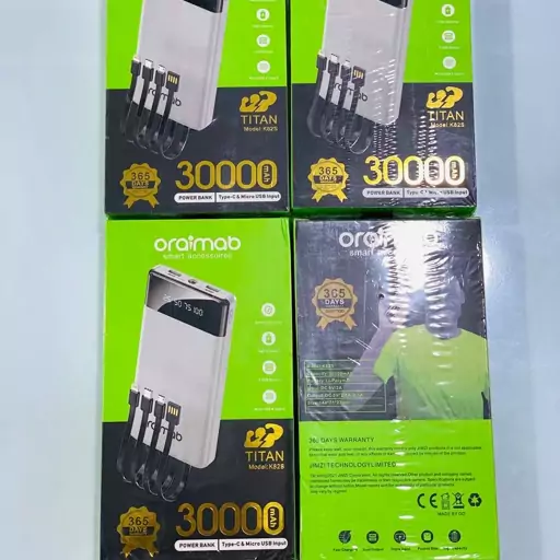 پاور بانک 30000 araimab               
مدل  araimab 30000mAh دارای ورودی میکرو و تایپ c