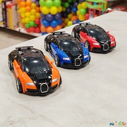 اسباب بازی ماشین تبدیل شونده پلاستیکی طرح بوگاتی وارداتی تکی در سه رنگ ابعاد 12 در 4 سانت 