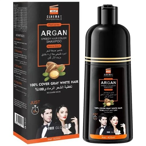 شامپو رنگ فوری مشکی نیترو سینما حاوی روغن آرگان NITRO CINEMA nitro canada argan speedy hair color shampoo