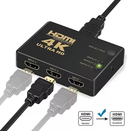 سوئیچ HDMI سه پورت دارای ریموت کنترل