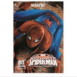 دفتر 80 برگ فانتزی نقاشی ته چسب یووی اکلیلی برجسته شفیعی طرح مرد عنکبوتی کد 9 