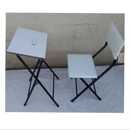 میز نمازو صندلی ضدخش تاشو تنظیم شونده ارتفاع بدون باکس  ((   سفید )) 
