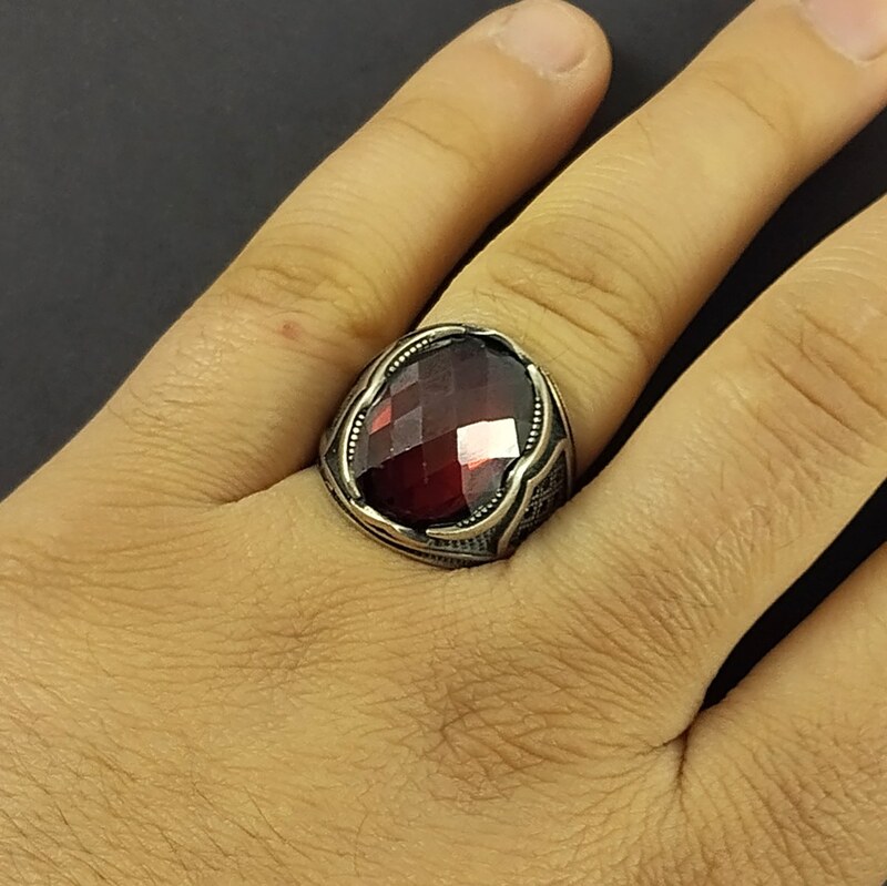 انگشتر نقره مردانه سلین کالا مدل یاقوت سرخ کد 14131149