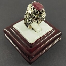 انگشتر نقره مردانه سلین کالا مدل یاقوت سرخ کد 14131715