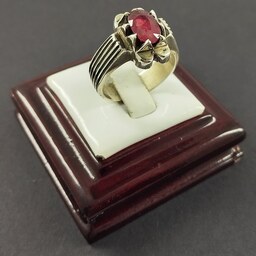 انگشتر نقره مردانه سلین کالا مدل یاقوت سرخ کد 14131470