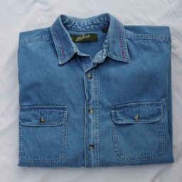 پیراهن جین وارداتی رنگ آبی سایز بزرگ لش گرم بالا (ارسال رایگان)