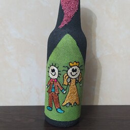 ویترای روی ظروف بطری روز عشق ولنتاین (طرح عروسکی) کد26