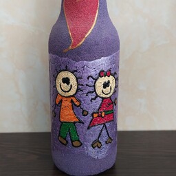 ویترای روی ظروف بطری های روز عشق ولنتاین (طرح عروسکی) کد22
