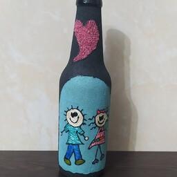 ویترای روی ظروف بطری های روز عشق ولنتاین (طرح عروسکی) کد 23