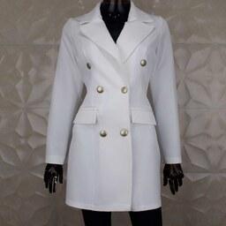 کت  سفید ثنا  سایز 36 تا 48 و شش  رنگ قد حدود 80تا 85 سانتیمتر