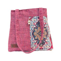 کیف دستی سنتی چارقد (دو رو)پارچه ای  زنانه و دخترانه قرمز