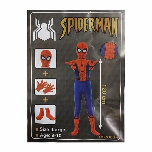 ست ایفای نقش مدل لباس مرد عنکبوتی مجموعه 6 عددی، سایز 120 ،  مناسب برای کودکان 9 تا 10 سال